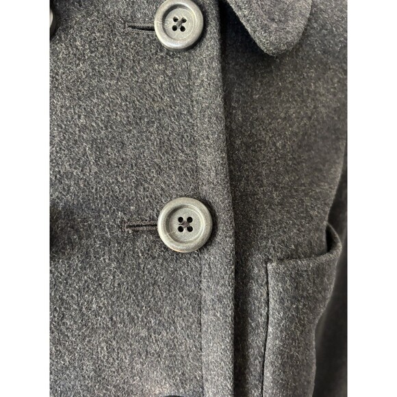 J. CREW Women Size Small Pea Coat Charcoal Black Wool Double Breasted - Picture 3 of 13